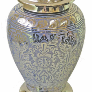 Blue & Gold Floral Cremation Urn